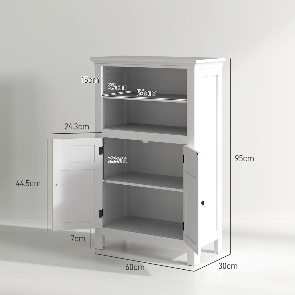 Multi-Storage Modern Bathroom Cabinet - White-2