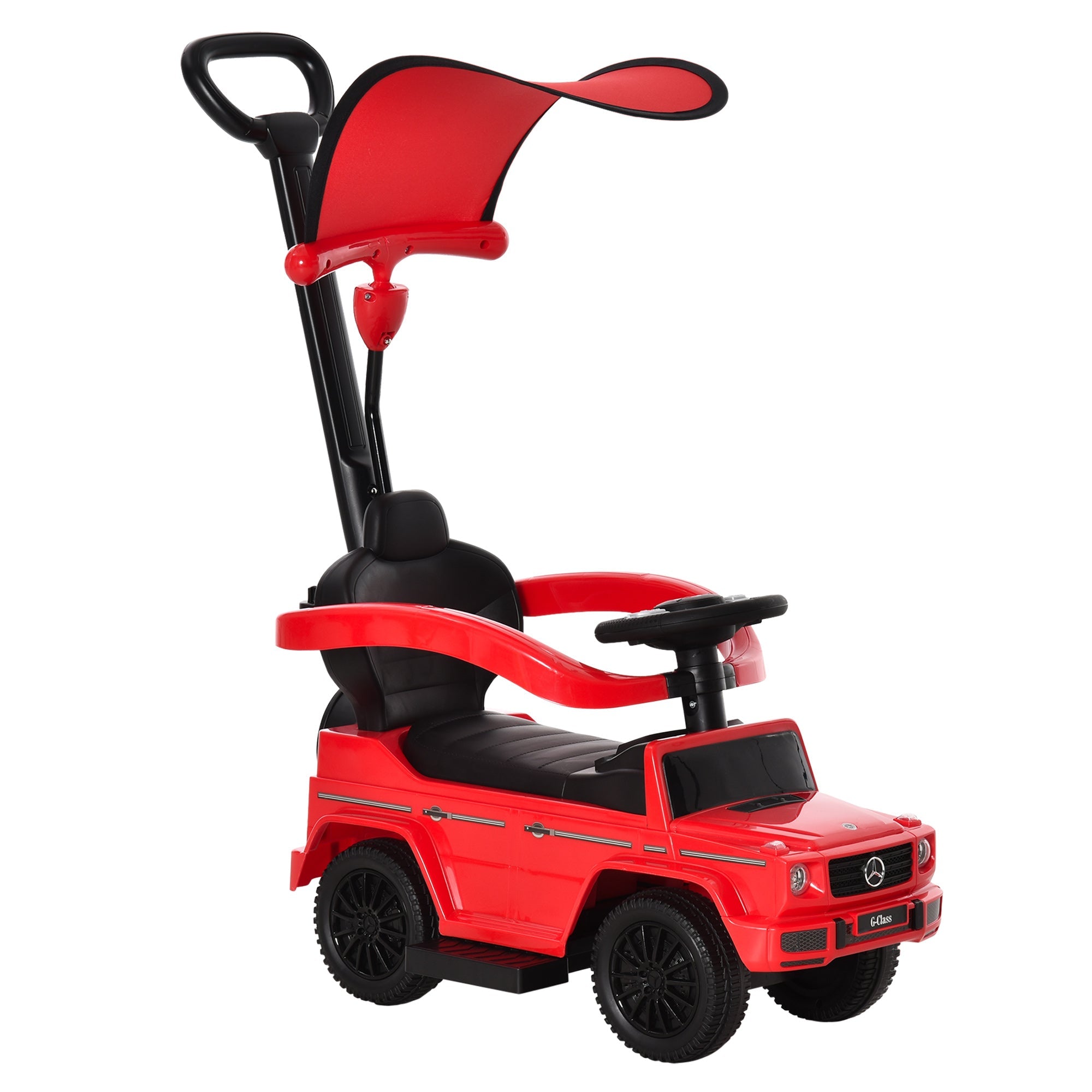 Compatible Kids Children's Ride-On Push Along Car Sliding Walker Mercedes-Benz G350 Licensed Floor Slider Vehicle with Steering Wheel Red-0
